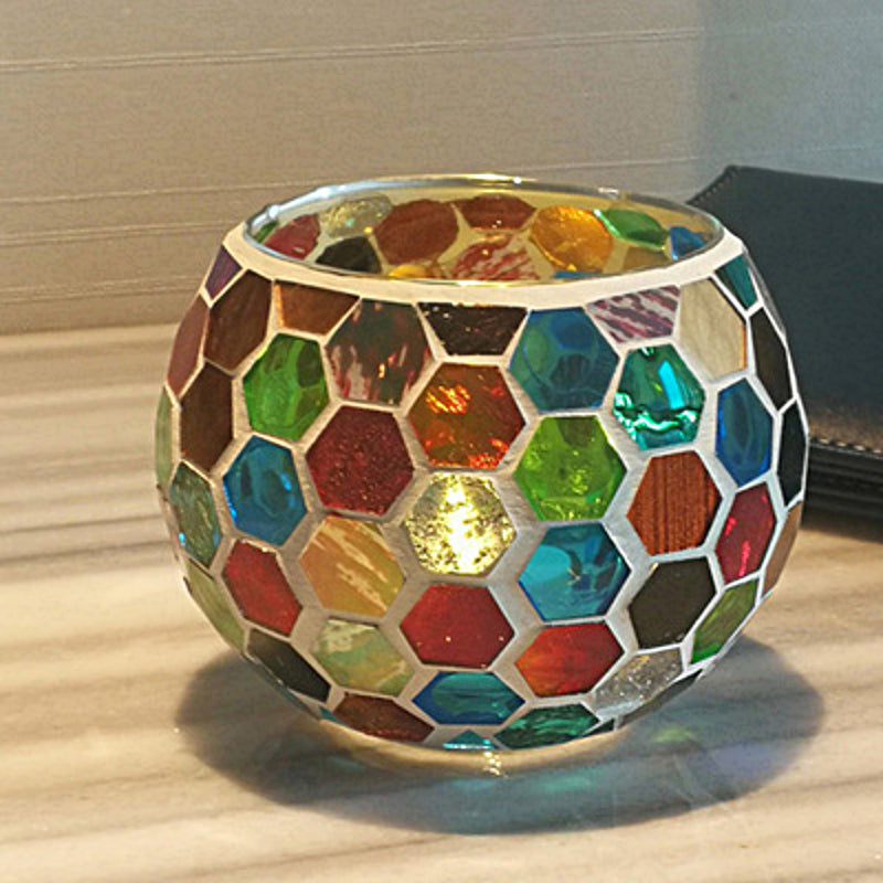 Vivolux | Europäischer Retro Glas Mosaik Teelichthalter