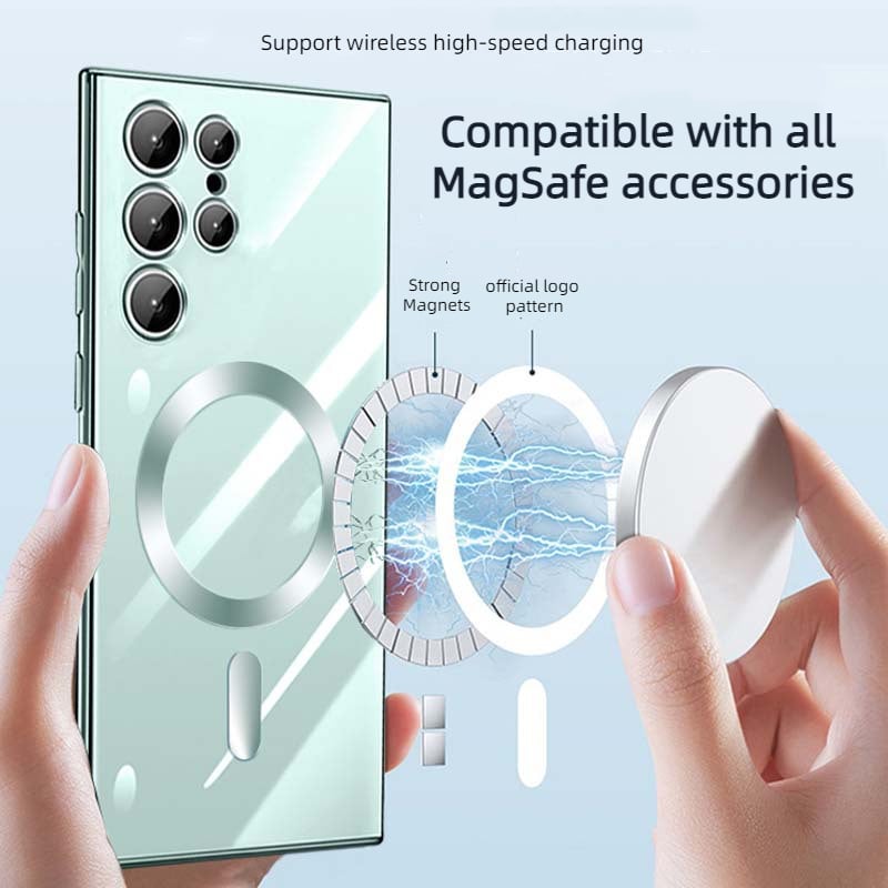 Vivolux | Transparente Luxus-Beschichtung Magnetische Abdeckung für Samsung