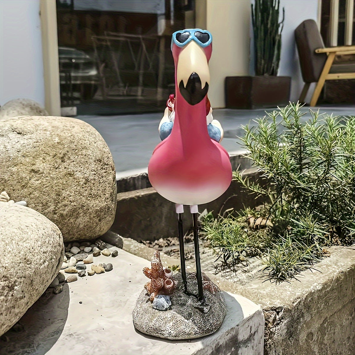 Vivolux | Flamingo chillende Gartenzwerg-Statue
