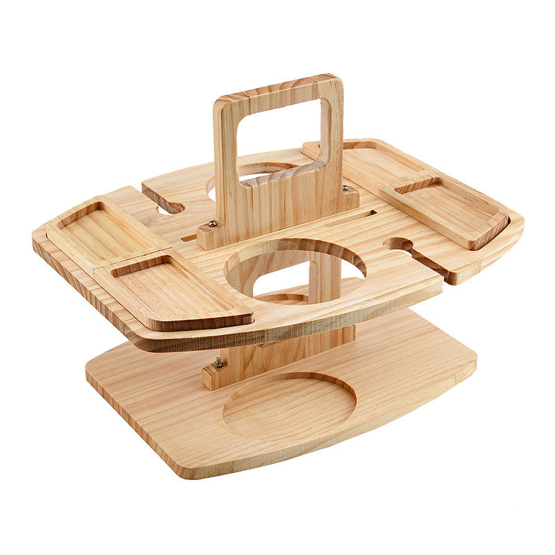 Vivolux | Tragbarer Holz Picknick Wein Tisch