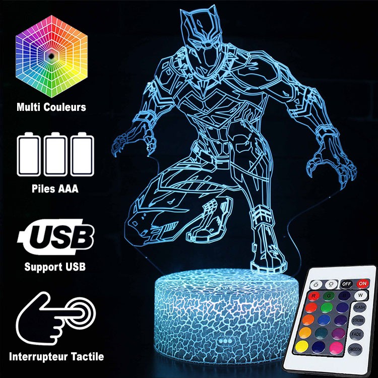 Vivolux | 3D Lampe Marvel Black Panther Furtif