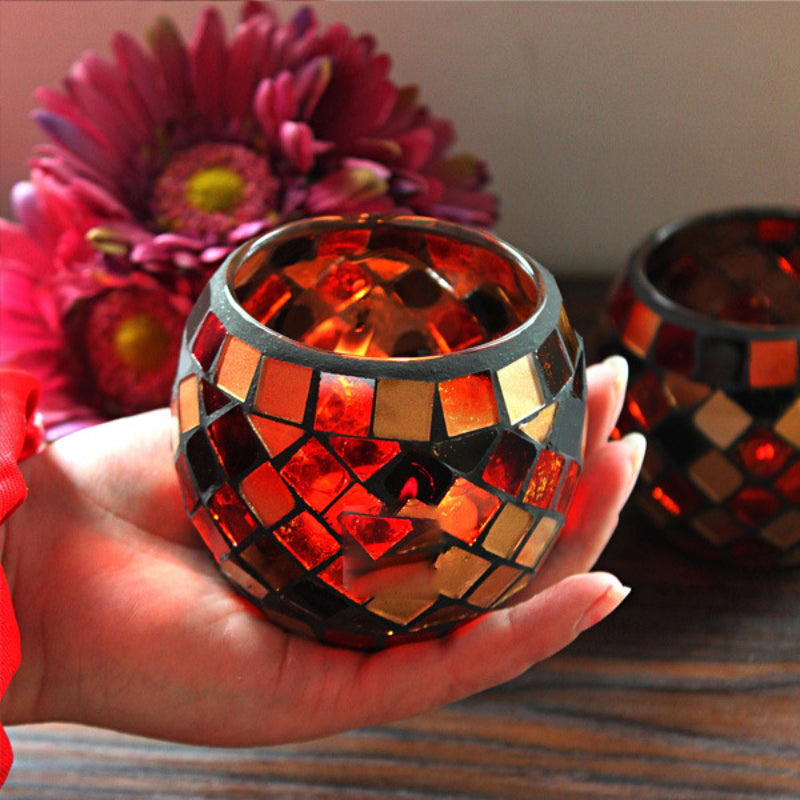 Vivolux | Europäischer Retro Glas Mosaik Teelichthalter