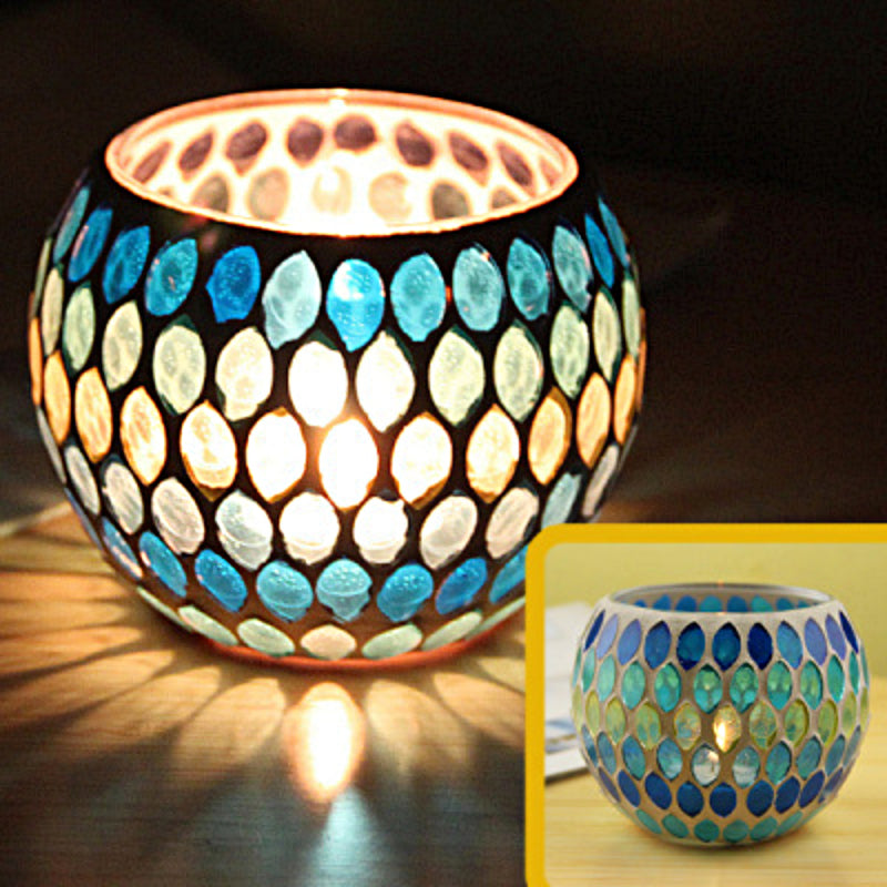 Vivolux | Europäischer Retro Glas Mosaik Teelichthalter