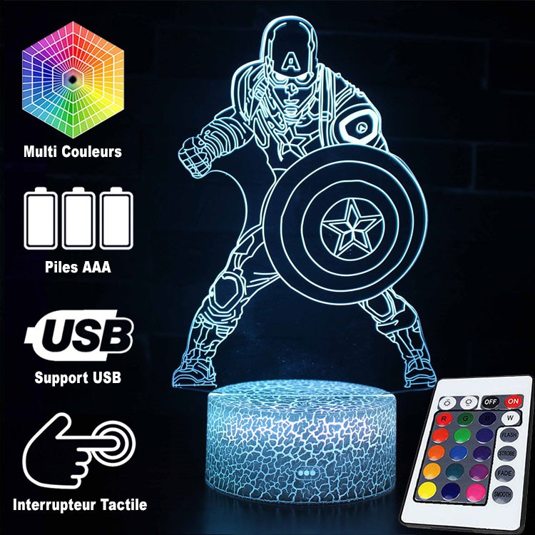 Vivolux | 3D Lampe Marvel Captain America Kampf