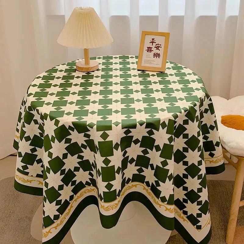 Vivolux | Kariertes Design Runde Baumwolltischdecke