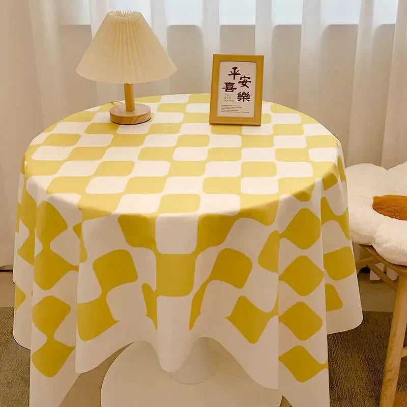 Vivolux | Kariertes Design Runde Baumwolltischdecke