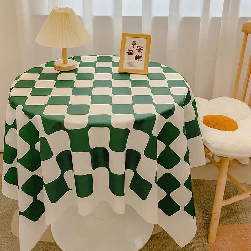 Vivolux | Kariertes Design Runde Baumwolltischdecke