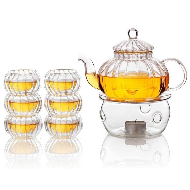 Vivolux | Kristallklar Glas Teekannen Set
