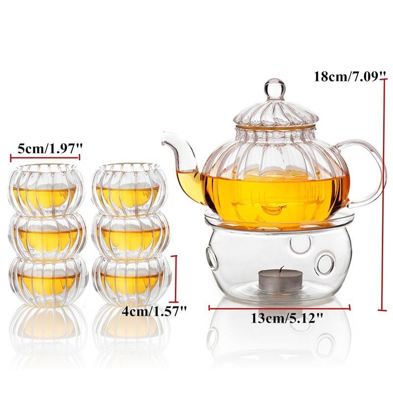 Vivolux | Kristallklar Glas Teekannen Set