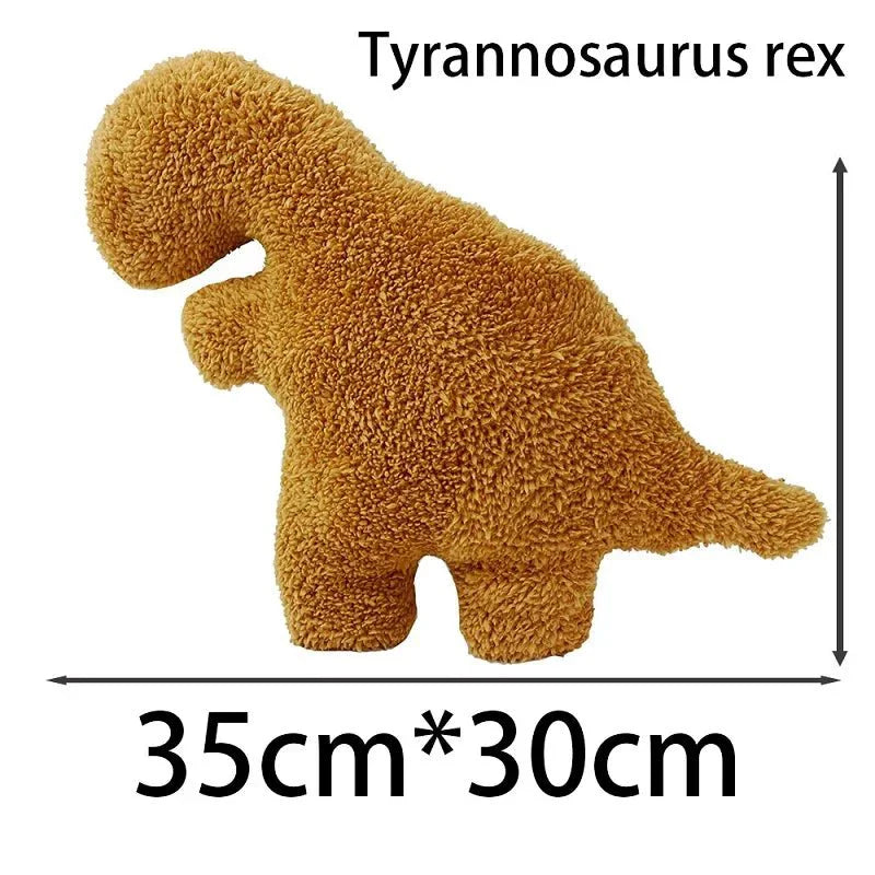 Vivolux | Dino Nugget Plüschkissen: Niedliches Dino-Hühnchen Nugget Kissen