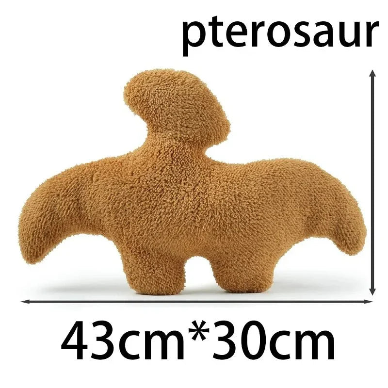 Vivolux | Dino Nugget Plüschkissen: Niedliches Dino-Hühnchen Nugget Kissen