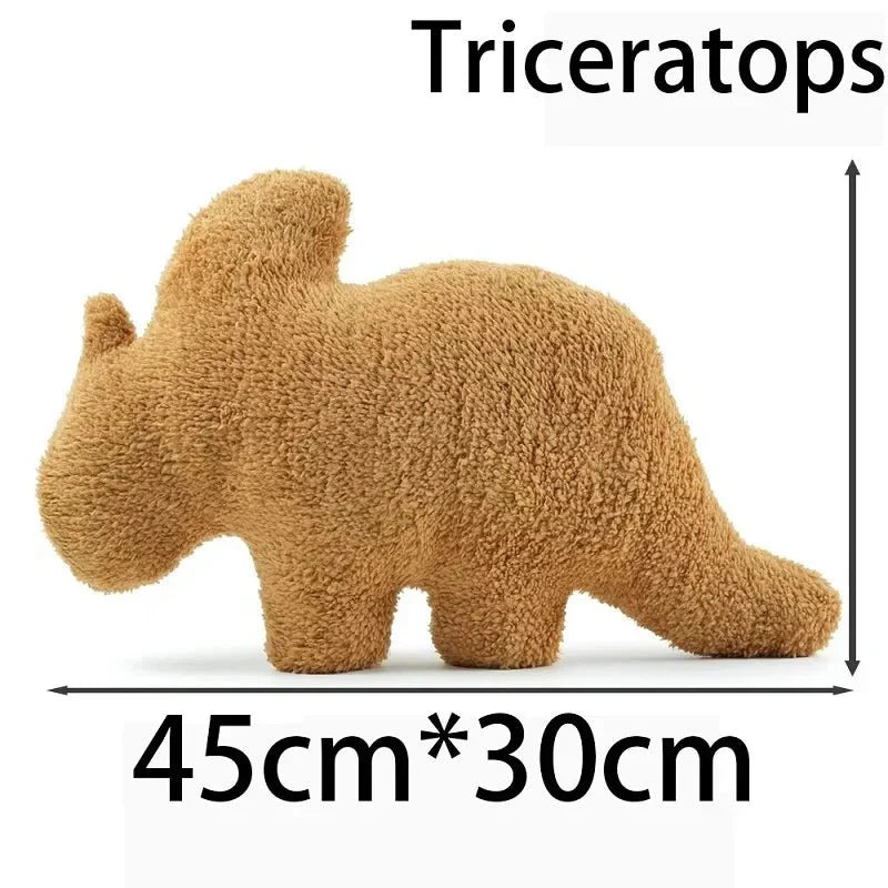Vivolux | Dino Nugget Plüschkissen: Niedliches Dino-Hühnchen Nugget Kissen