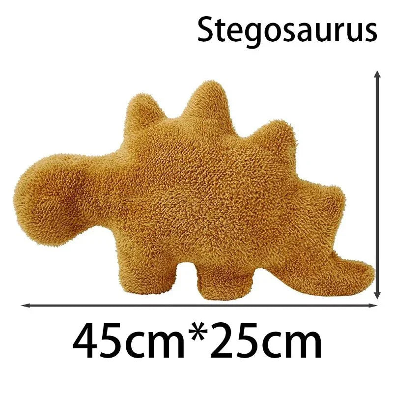 Vivolux | Dino Nugget Plüschkissen: Niedliches Dino-Hühnchen Nugget Kissen