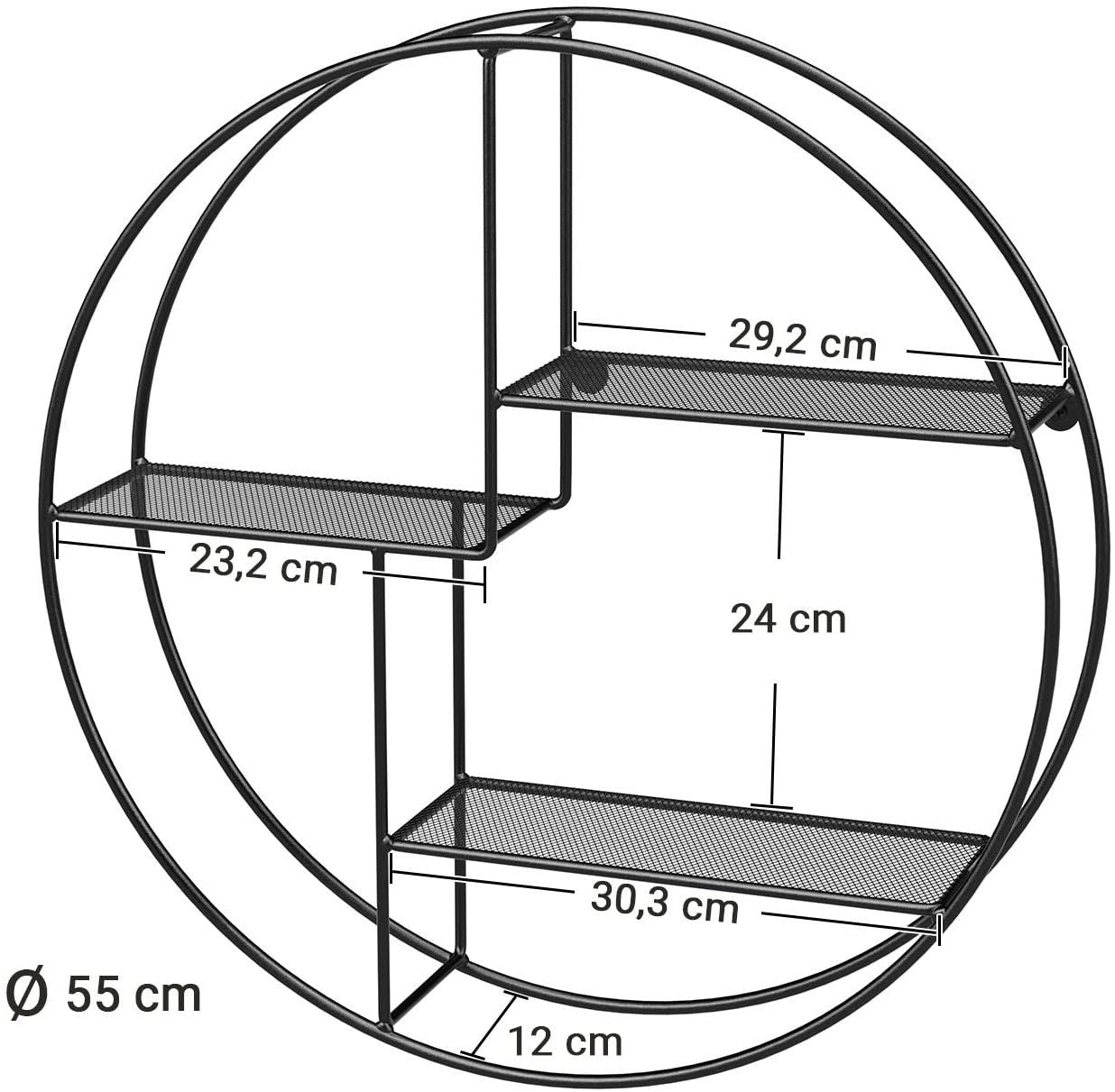 Vivolux | Schwebendes Rundes Metall Wandregal