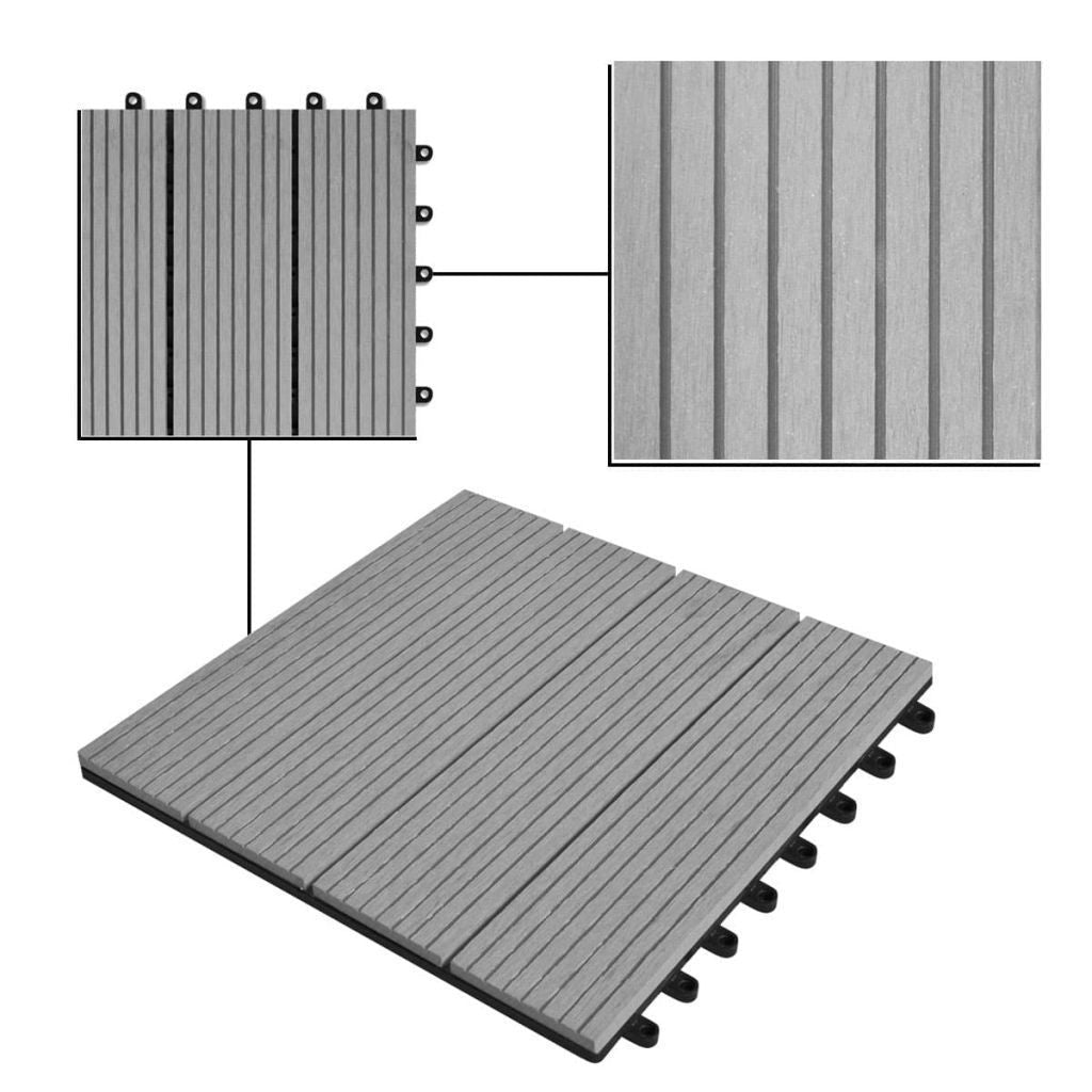 Vivolux | WPC-Fliesen 30x30cm 11Stk 1m2 Grau