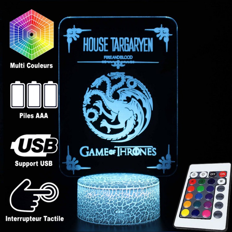 Vivolux | 3D Lampe Game Of Thrones Haus Targaryen