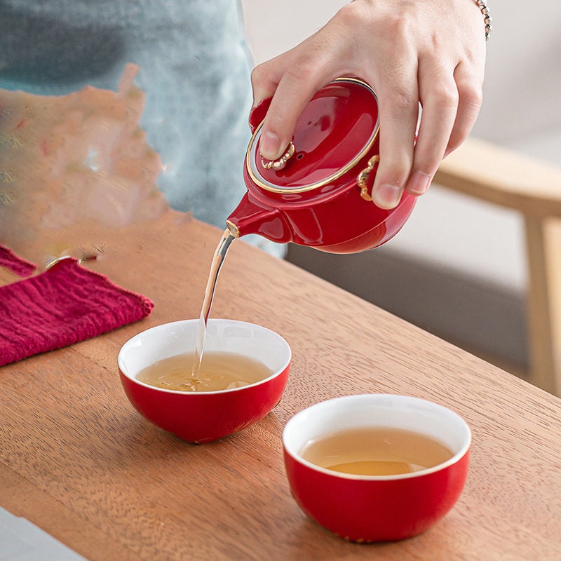 Vivolux | Keramik-Lucky-Cat-Kuai-Ke-Tasse – Porzellan-Teetasse mit Sieb, Filter und Deckel, tragbares Tee-/Kaffeetassen-Set für Büro, Reisen, Teegeschirr