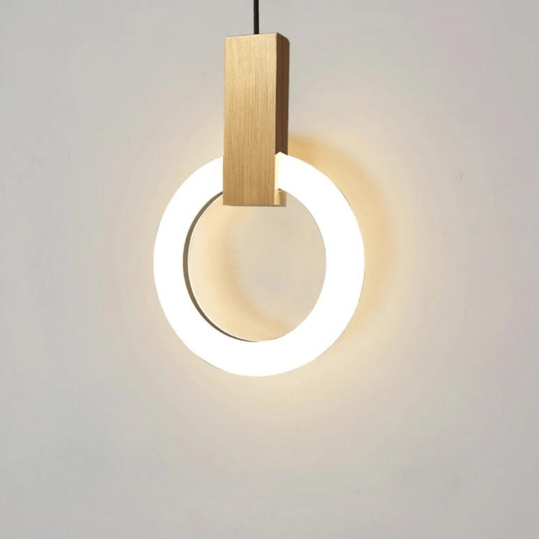 Vivolux | Nordische LED-Hängelampe aus Holz, kreisförmig
