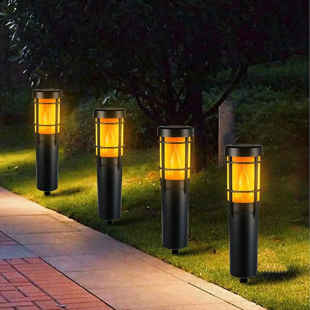 Vivolux | Solar-Wegeleuchten für den Außenbereich, mit flackernder Flamme und RGB-Farbwechsel, LED-Solar-Außenleuchten für Hof, Garten, Weg, Rasen - IP65 wasserdicht