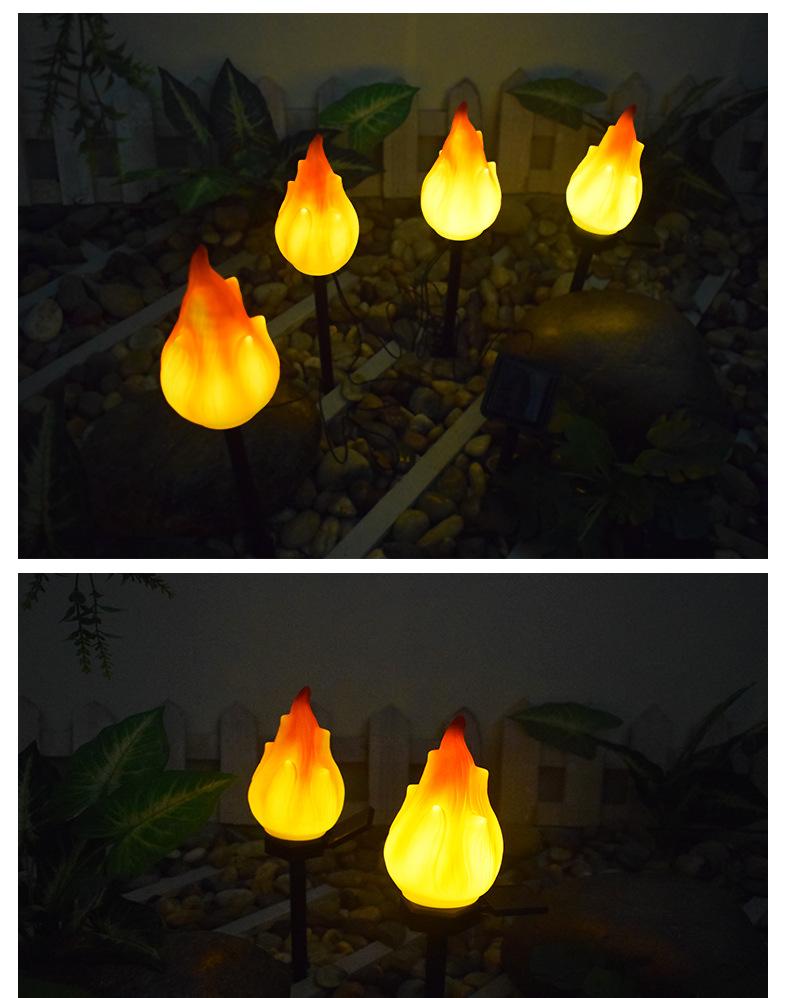 Vivolux | Solar-Außenlichter mit flackernder Flamme, Solarlichter für außen, wasserdichte LED-Flammenfackeln, Solar-Außenlichter für Camping Garten Landschaft Patio Weg Außendekoration