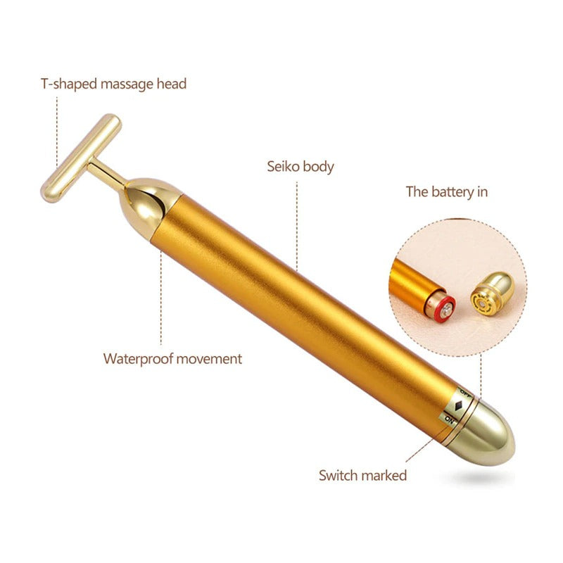 Vivolux | Energy 24K Gold T Beauty Bar Gesichtsroller-Massagegerät