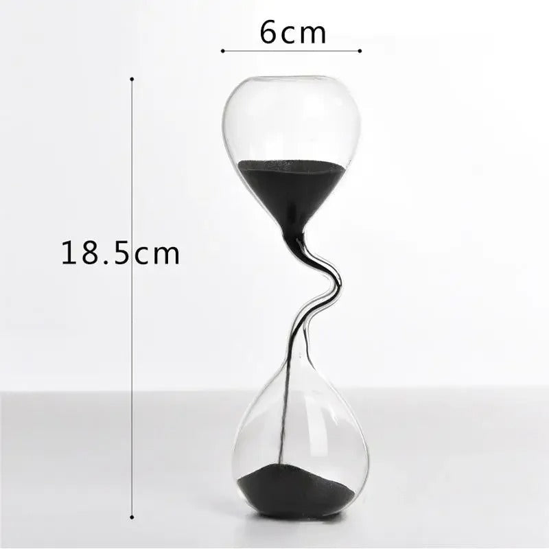 Vivolux | Kurvige schwarze Sanduhr | Glas