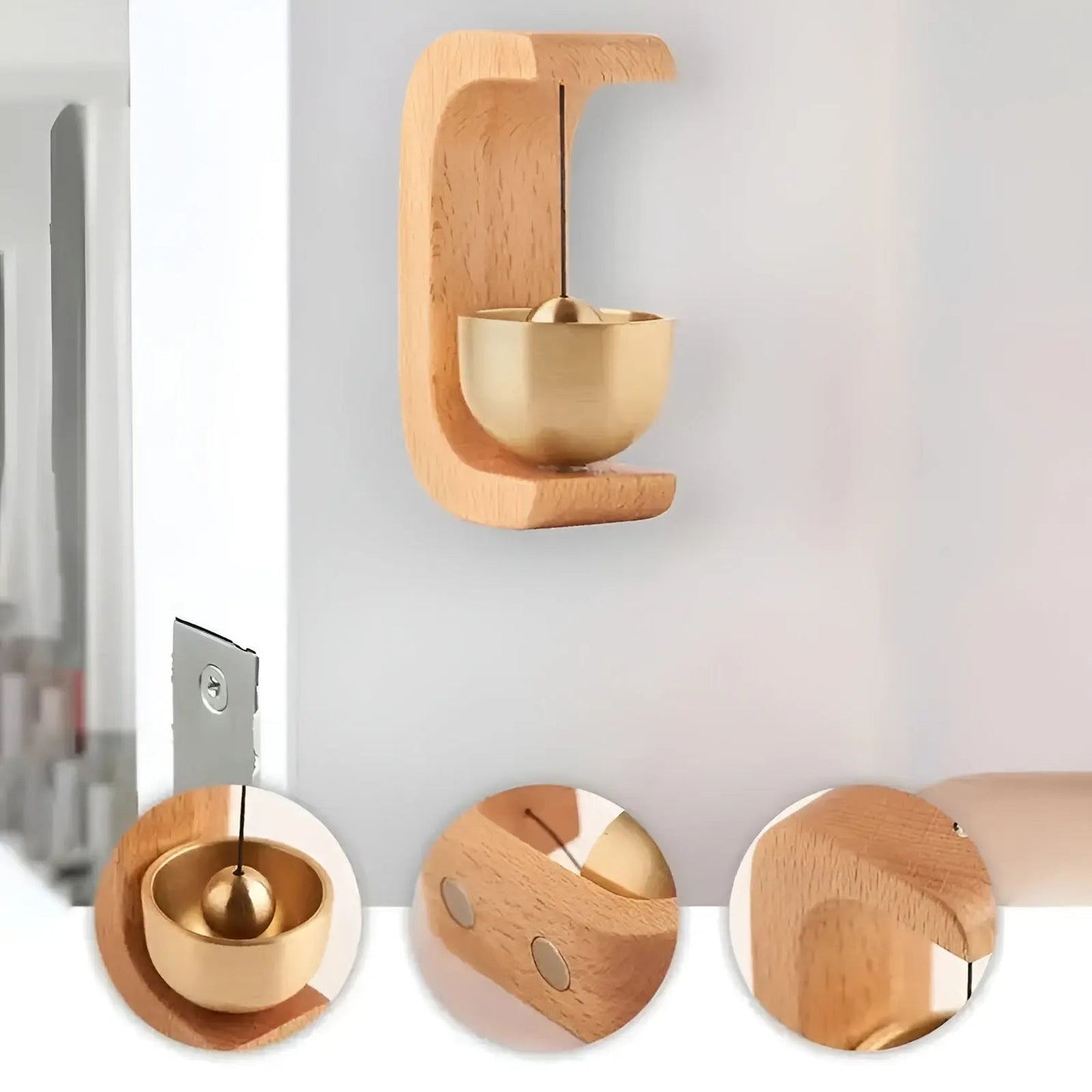 Vivolux | Türglocken - Melodisch - Dekorativ Holz - Japanischer Stil - Klangschalen-Glocke