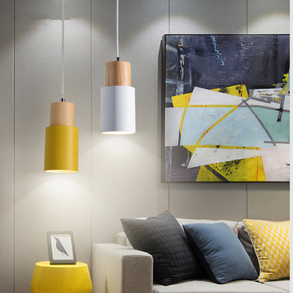 Vivolux | Designer Nordisch Holz Sockel Hängelampe