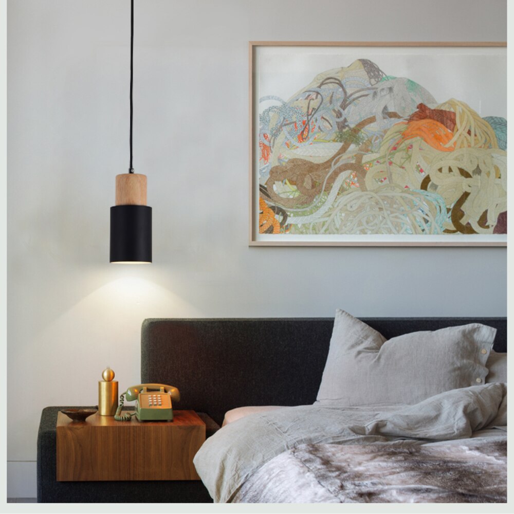 Vivolux | Designer Nordisch Holz Sockel Hängelampe