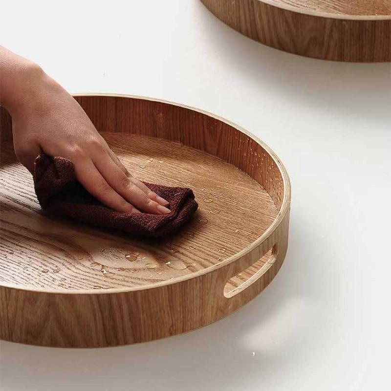 Vivolux | Schlanke, runde Serviertabletts aus Holz