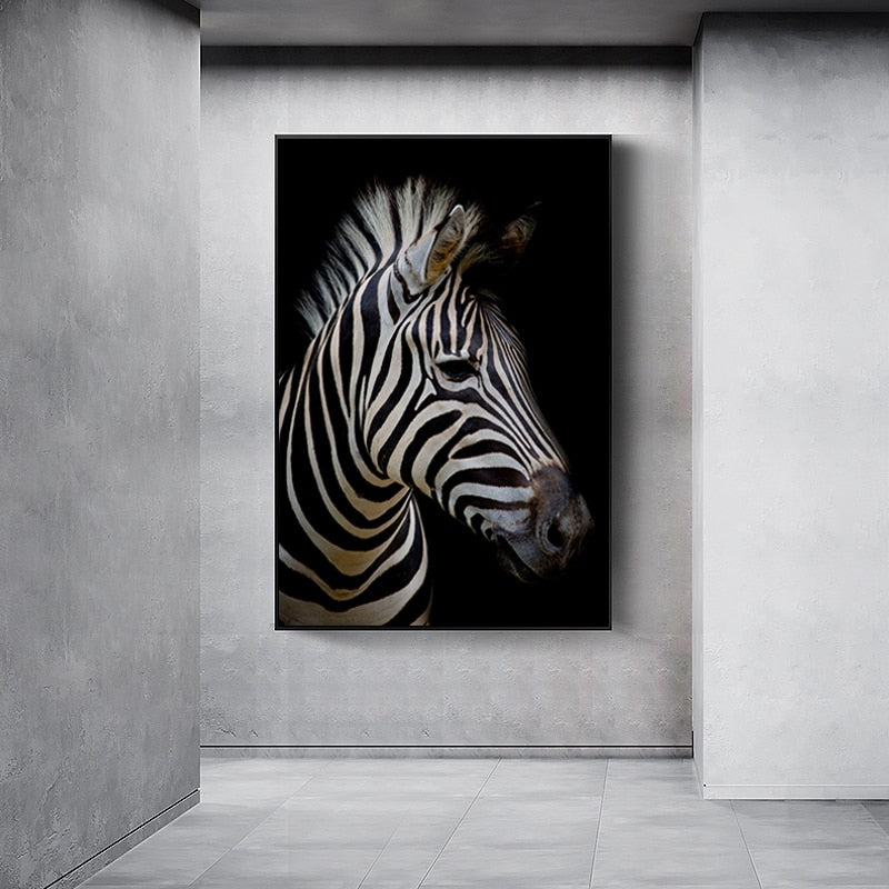 Vivolux | Natur Wildtiere Afrika Wildtiere Schwarz Weiß - Leinwand Wandkunst Malerei