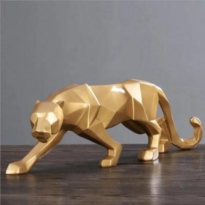 Vivolux | PantheraGeo Geometrische Skulptur | Moderne Panther-Figur | Elegante Dekoration für Zuhause & Büro