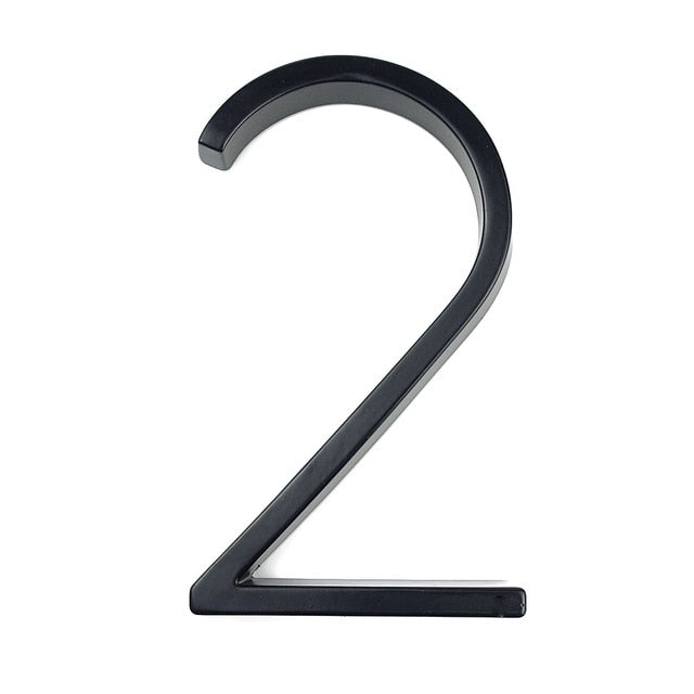 Vivolux | Royelux Moderne Hausnummern - Rostfreies Zinklegierung, Schwarze Oberfläche, 5" Hoch