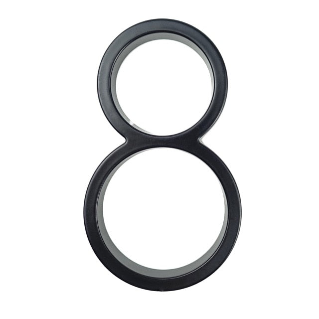 Vivolux | Royelux Moderne Hausnummern - Rostfreies Zinklegierung, Schwarze Oberfläche, 5" Hoch