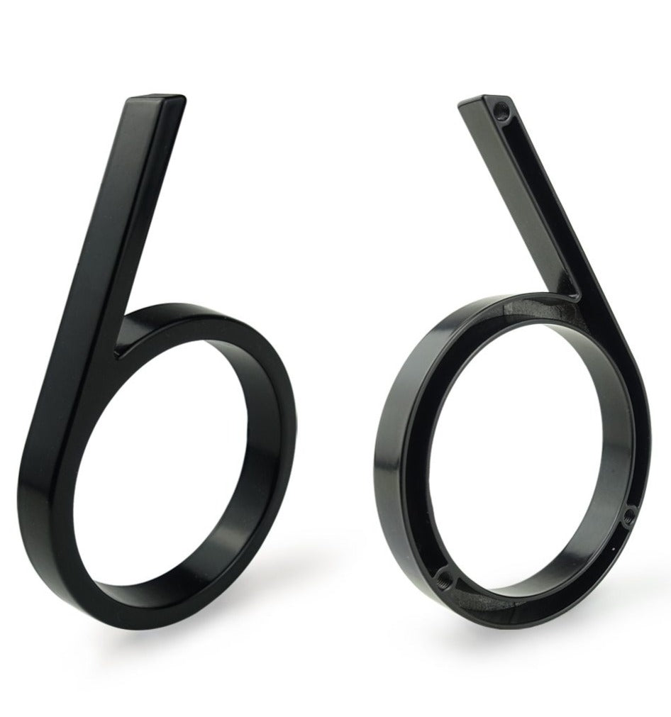 Vivolux | Royelux Moderne Hausnummern - Rostfreies Zinklegierung, Schwarze Oberfläche, 5" Hoch