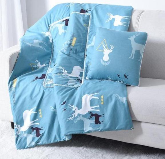 Vivolux | 2In1 Bunt Cartoon Kopfkissen Decke