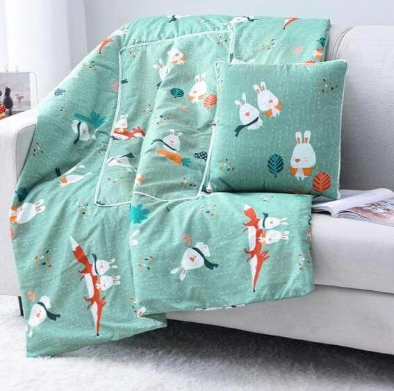 Vivolux | 2In1 Bunt Cartoon Kopfkissen Decke