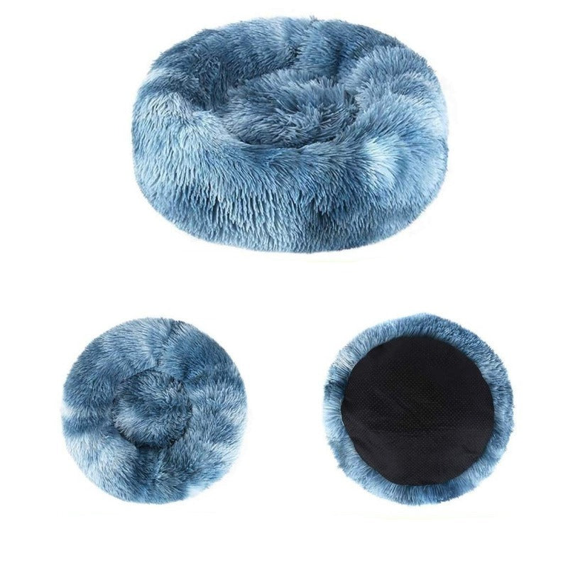 Vivolux | Runder Regenbogen Extra Plüsch Beruhigender Donut Hundebetten
