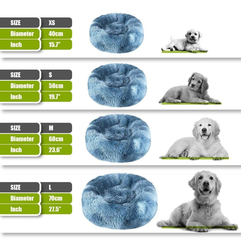 Vivolux | Runder Regenbogen Extra Plüsch Beruhigender Donut Hundebetten