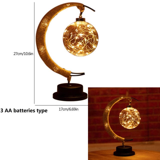Vivolux | Rayvia Lunar Lampe - Halbmond LED Licht mit Glas Globus für gemütliche Atmosphäre