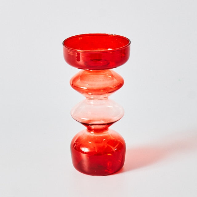 Vivolux | Kirsche Rote Glas Stabkerzenhalter & Vasen