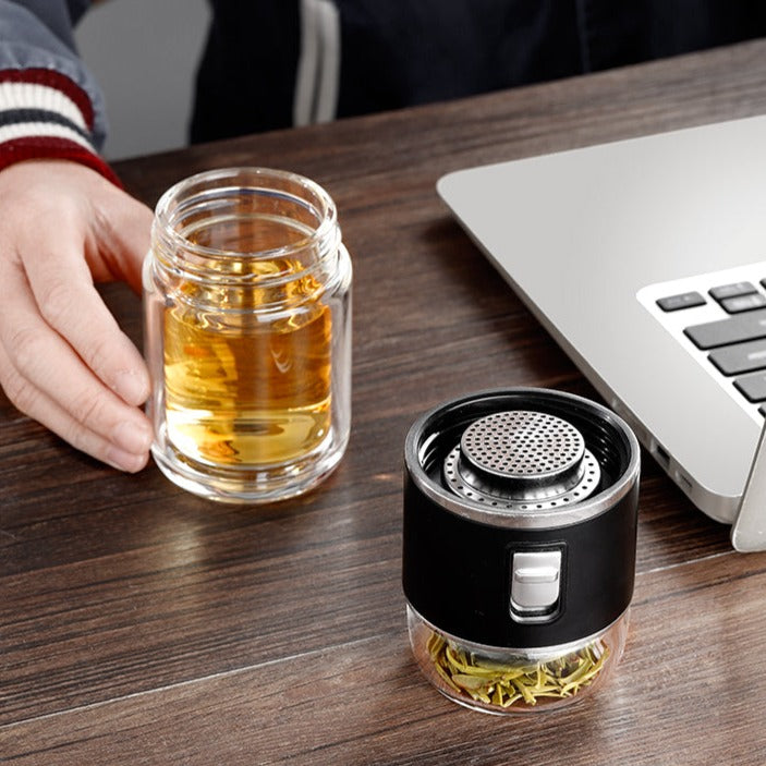 Vivolux | Doppelglas Tee-Infuser Thermosflasche
