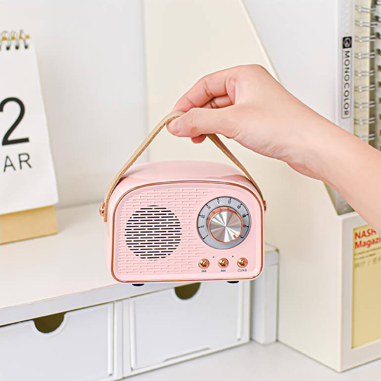 Vivolux | Retro Runde Radio Bluetooth Lautsprecher | Kabellos | Tragbar | Stilvoller Sound für Zuhause & unterwegs