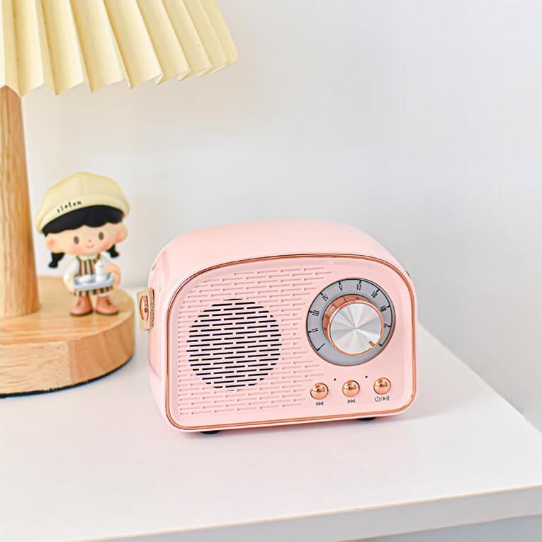 Vivolux | Retro Runde Radio Bluetooth Lautsprecher | Kabellos | Tragbar | Stilvoller Sound für Zuhause & unterwegs