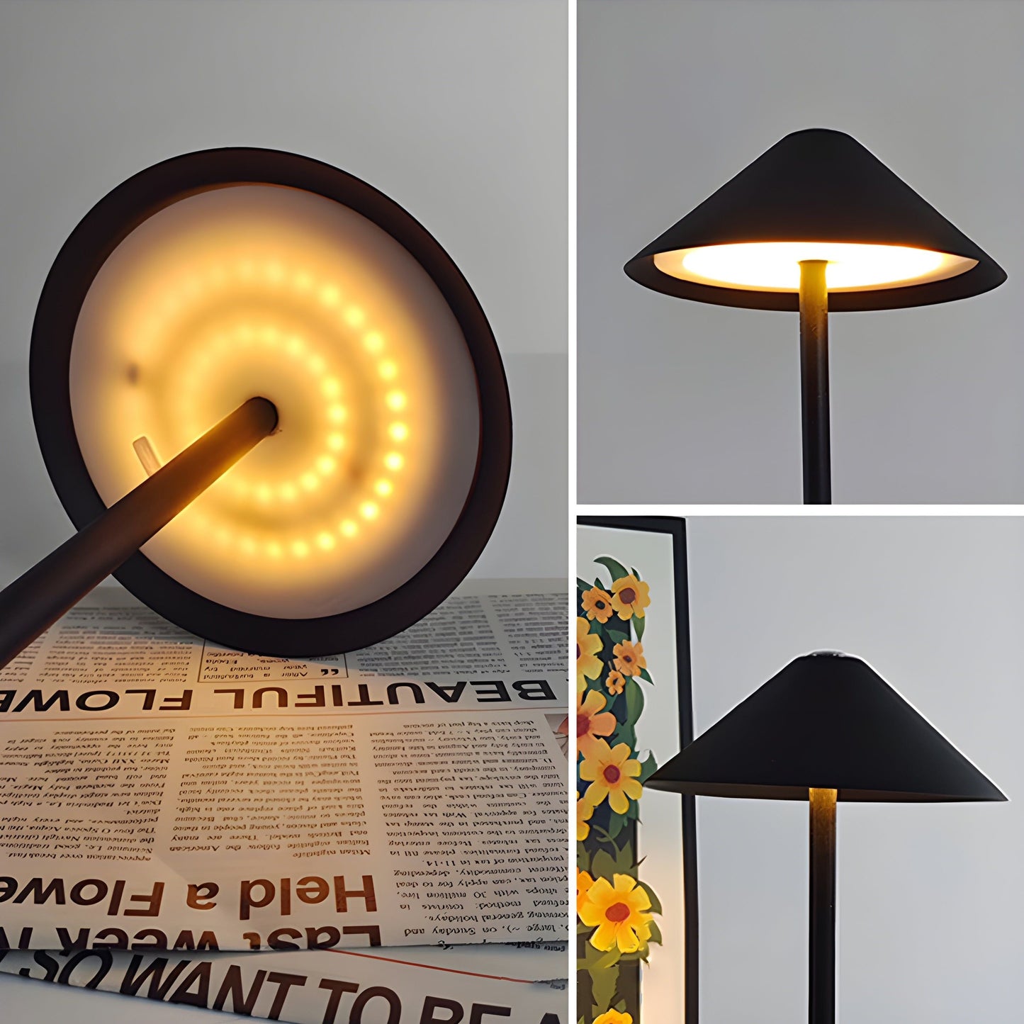 Vivolux | Minimalistische dimmbare Touch-Tischlampe - wasserdichtes und wiederaufladbares Licht Farbe
