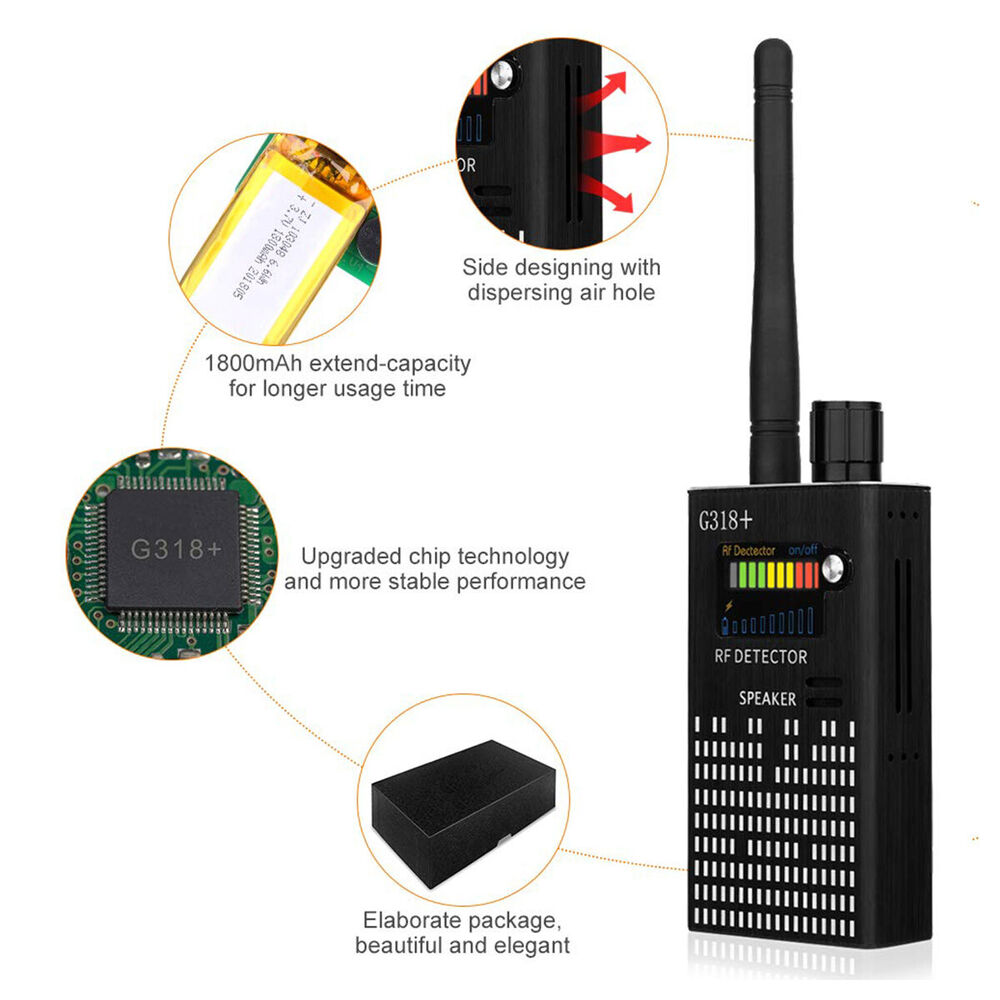 Vivolux | Spionagesignal-Wanzendetektor, HF-Detektor, versteckte Kamera, Laserlinse, GSM-GPS-Gerätefinder