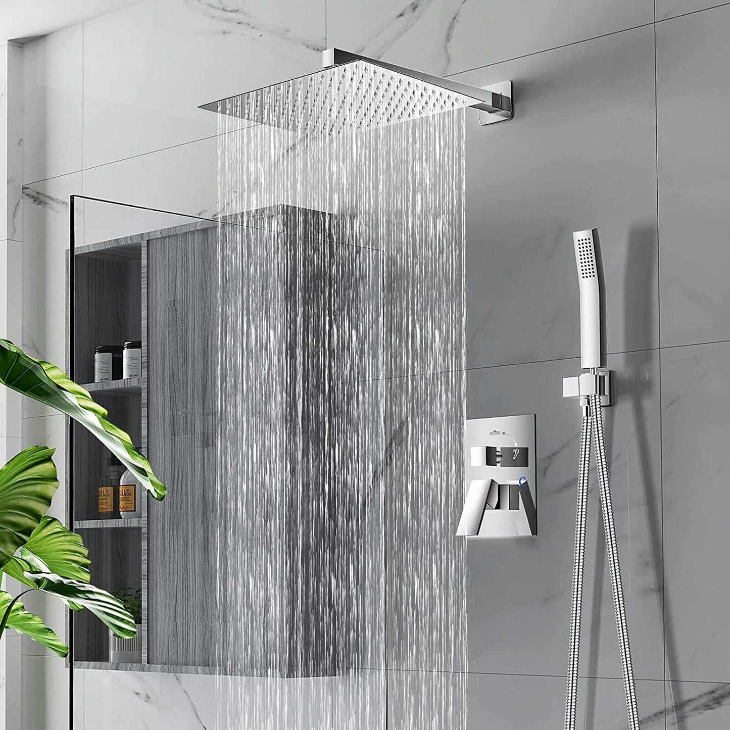 Vivolux | RainSpa Wandmontierte Regenfall-Ultraschmaldusche | Luxuriöser Komfort | Modernes Design