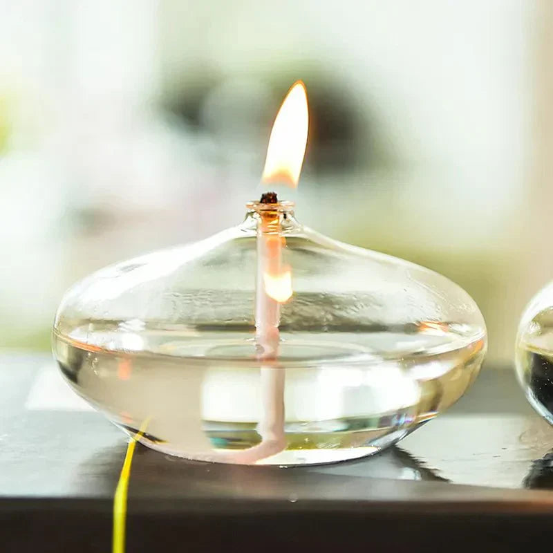 Vivolux | Transparente Öllampe aus Glas als Kerzenständer