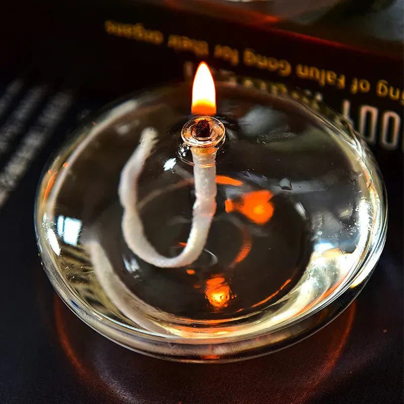 Vivolux | Transparente Öllampe aus Glas als Kerzenständer