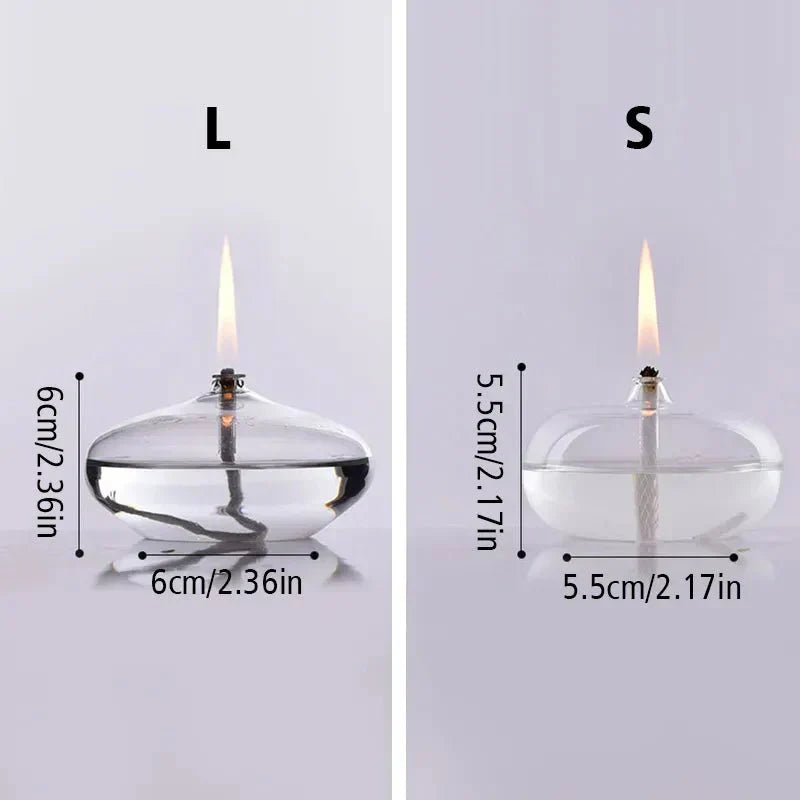 Vivolux | Transparente Öllampe aus Glas als Kerzenständer